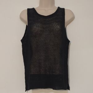 Margaret O'Leary Black Knitted Tank Top/Vest